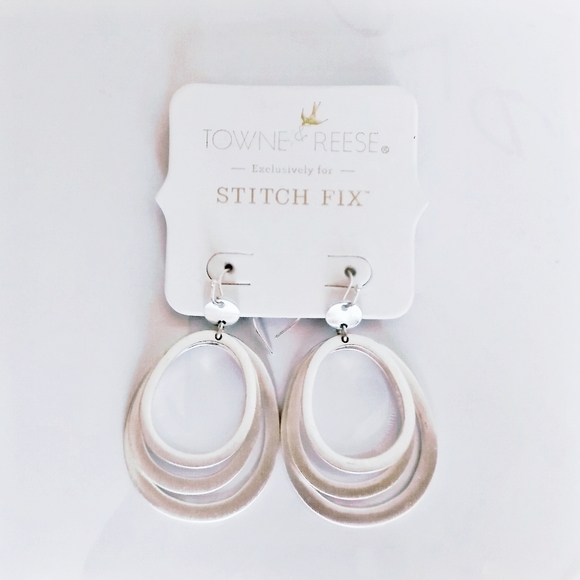 Towne & Reese Jewelry - Towne& Reese Exclusively Stich Fix Silver Triple Oval Earrings
